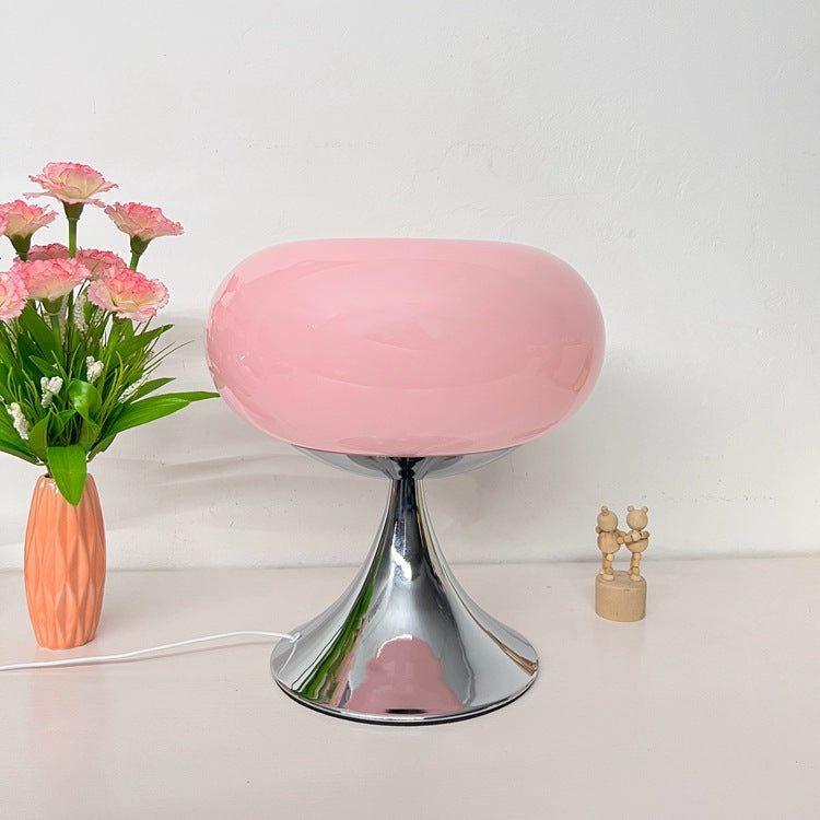 Iron Glass Round Persimmon Table Lamp