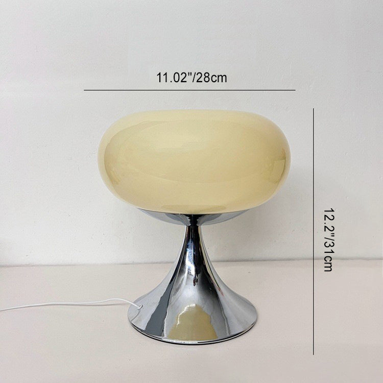 Iron Glass Round Persimmon Table Lamp
