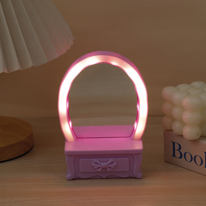 Battery Plastic Mirror Flower Table Lamp