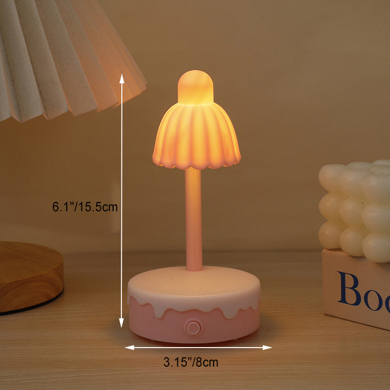 Battery Plastic Mirror Flower Table Lamp