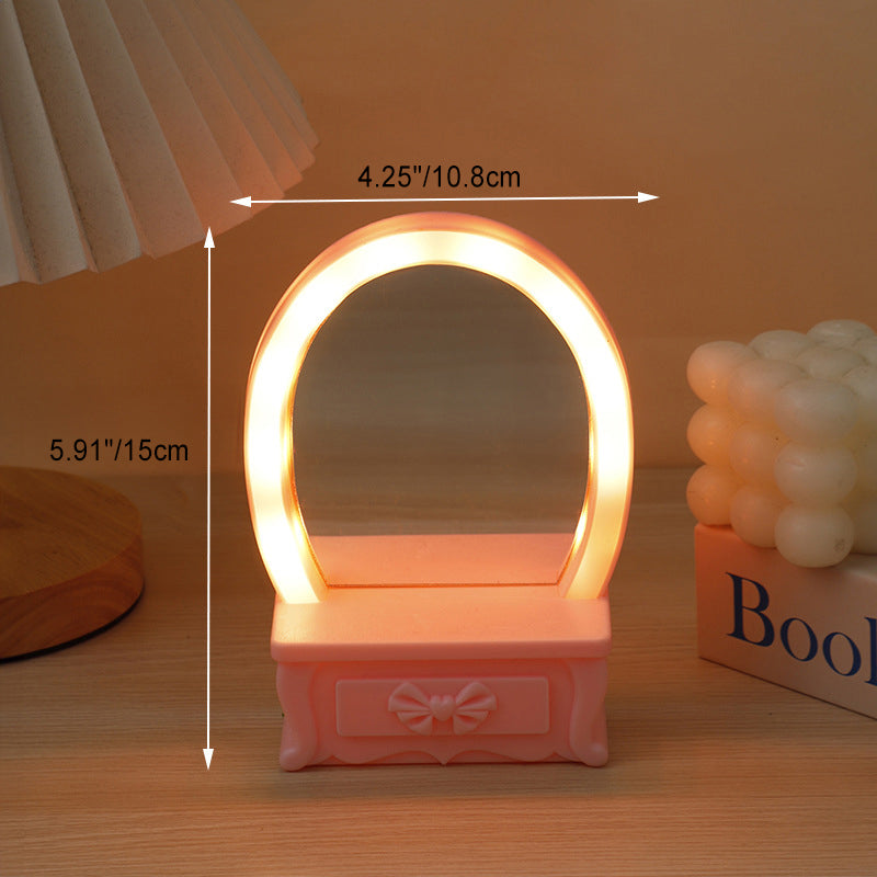 Battery Plastic Mirror Flower Table Lamp