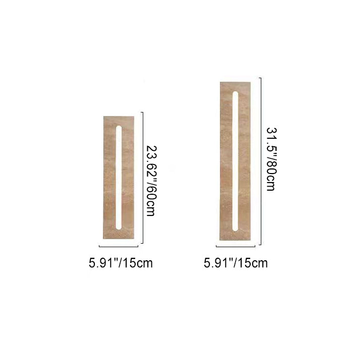 Travertine Acrylic Rectangular Strip Outdoor Light