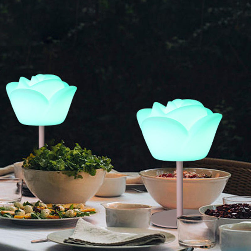 Rechargeable PE Rose Table Outdoor Light