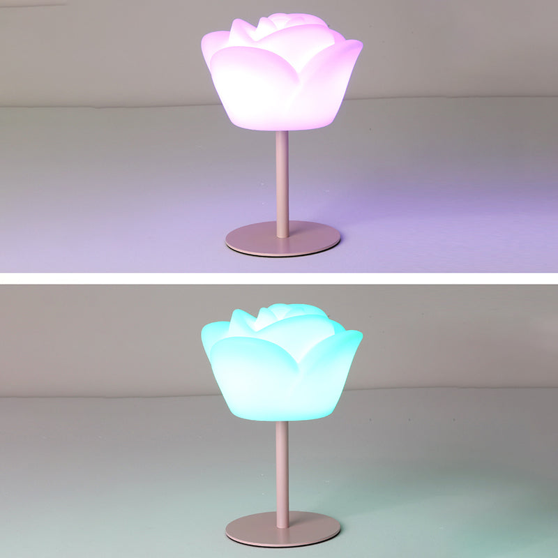 Rechargeable PE Rose Table Outdoor Light