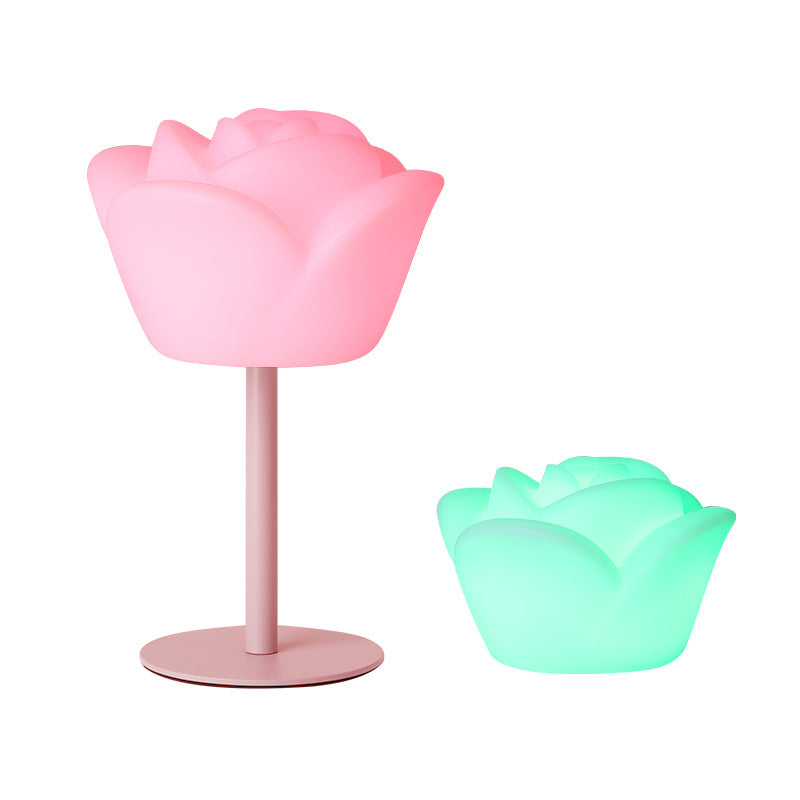 Rechargeable PE Rose Table Outdoor Light