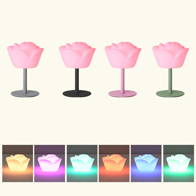 Rechargeable PE Rose Table Outdoor Light