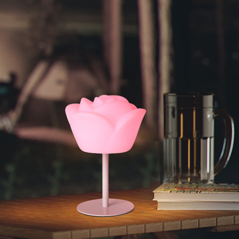 Rechargeable PE Rose Table Outdoor Light