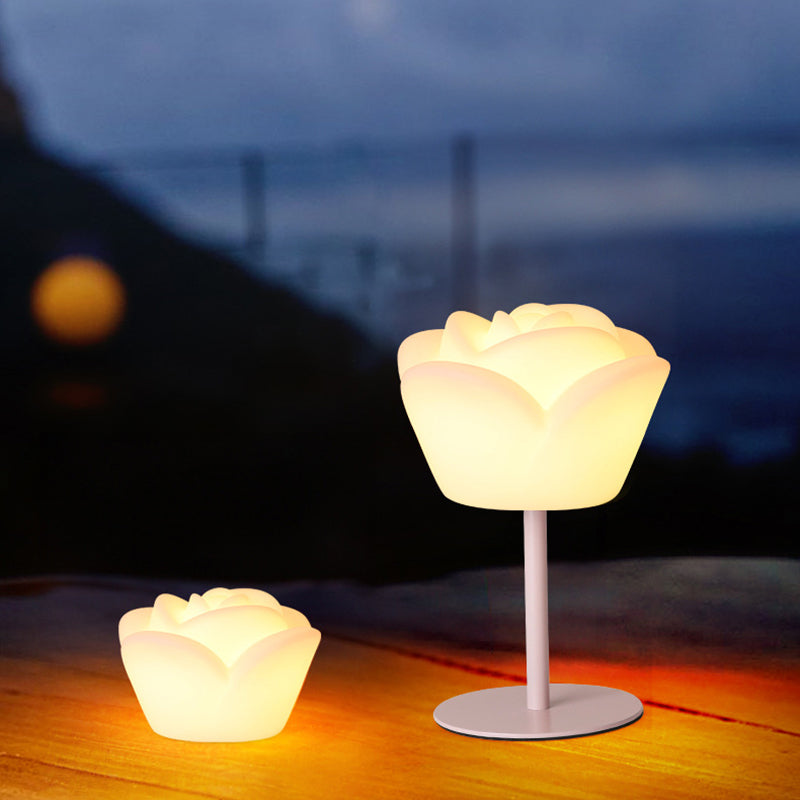 Rechargeable PE Rose Table Outdoor Light