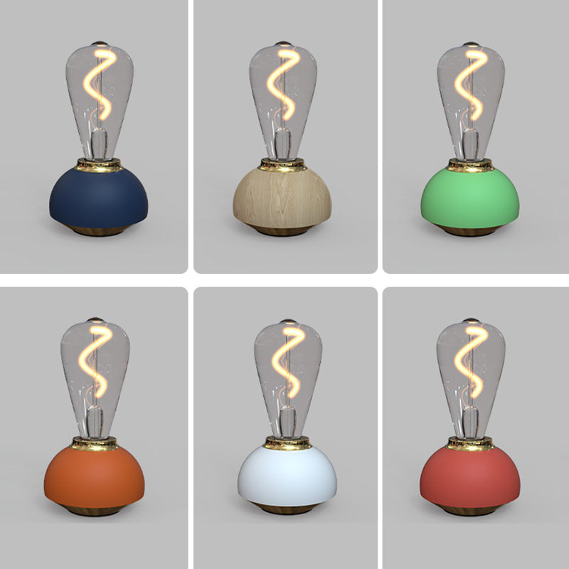 Rechargeable Aluminum Glass Bedside Table Lamp