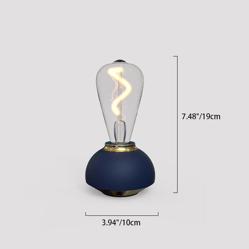 Rechargeable Aluminum Glass Bedside Table Lamp