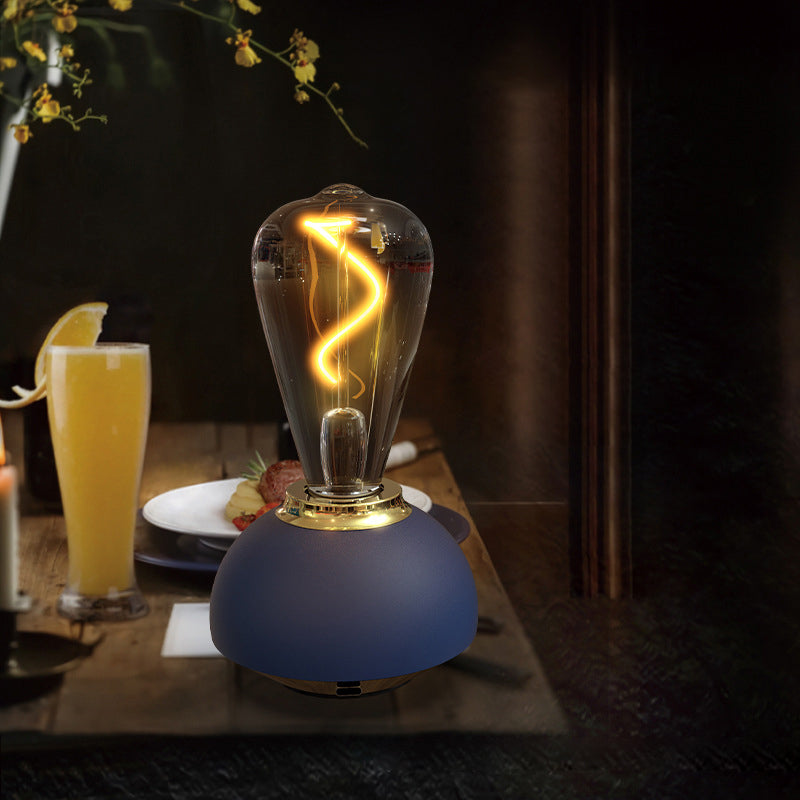 Rechargeable Aluminum Glass Bedside Table Lamp