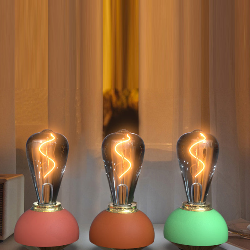 Rechargeable Aluminum Glass Bedside Table Lamp