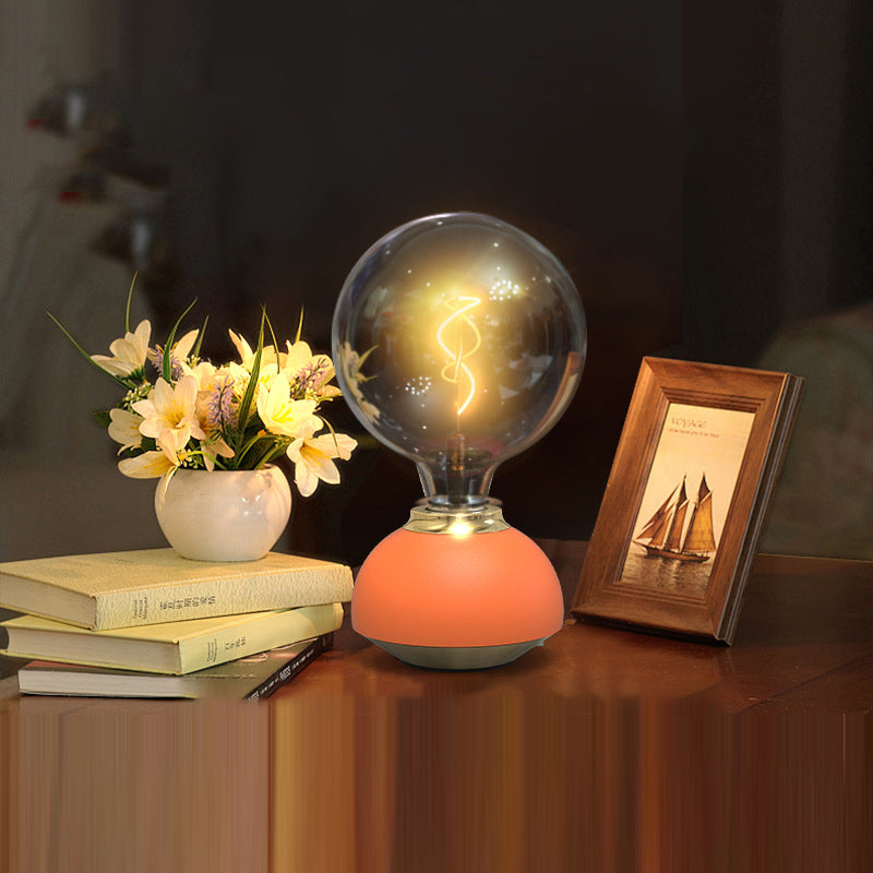 Rechargeable Aluminum Glass Bedside Table Lamp