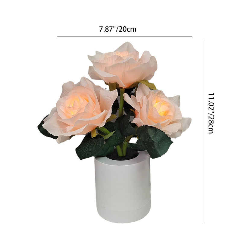 Rechargeable Plastic Fabric Flower Table Lamp