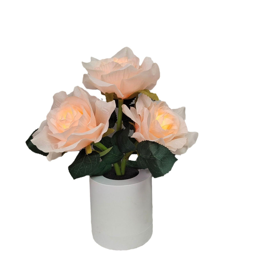 Rechargeable Plastic Fabric Flower Table Lamp