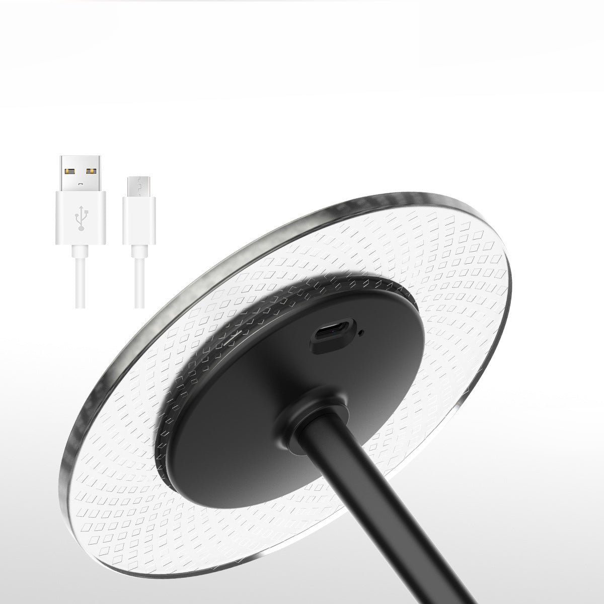 Rechargeable Round Square Iron Table Lamp