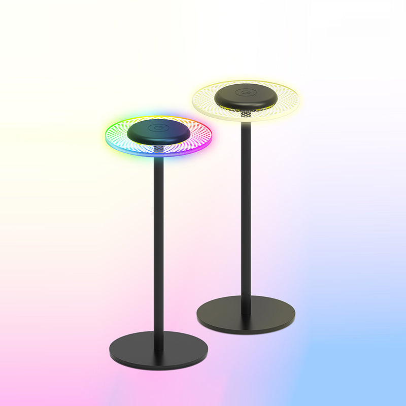Rechargeable Round Square Iron Table Lamp