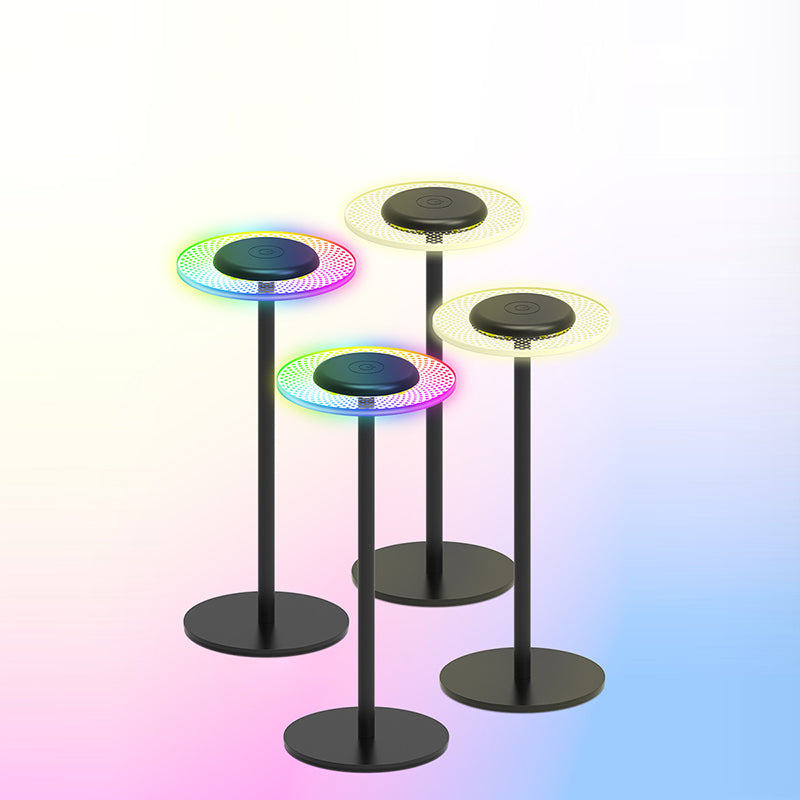 Rechargeable Round Square Iron Table Lamp