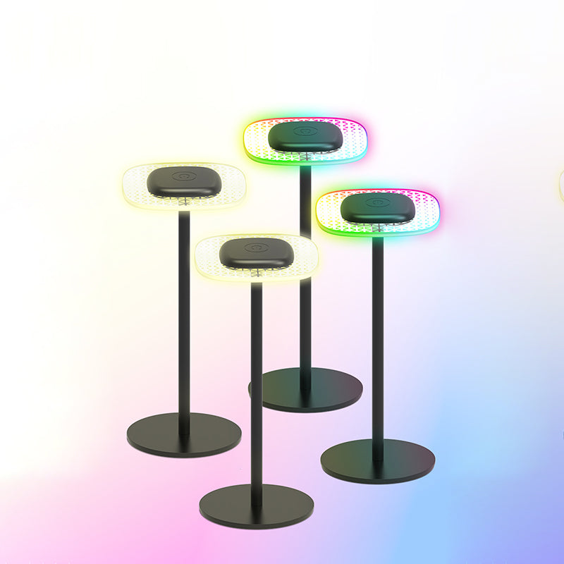 Rechargeable Round Square Iron Table Lamp