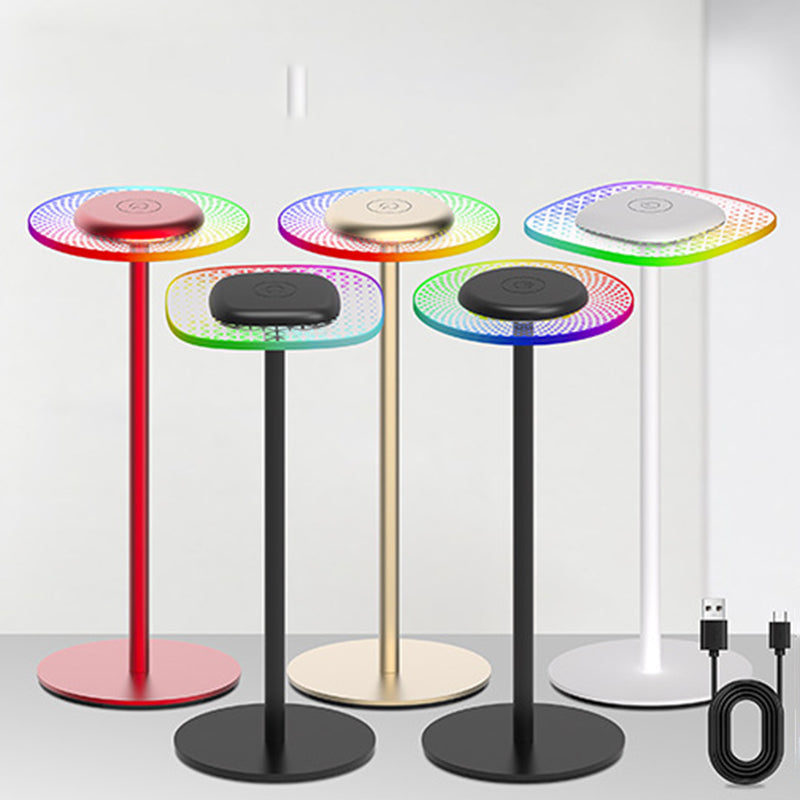 Rechargeable Round Square Iron Table Lamp