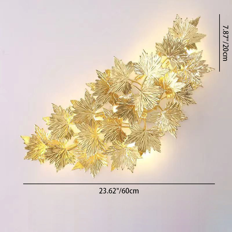 Aluminum Maple Leaf 3/4/5 4-Light Wall Lamp