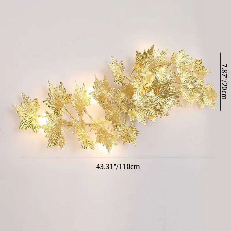 Aluminum Maple Leaf 3/4/5 4-Light Wall Lamp