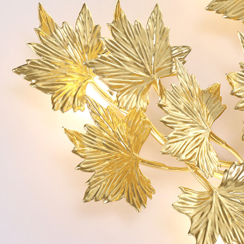 Aluminum Maple Leaf 3/4/5 4-Light Wall Lamp