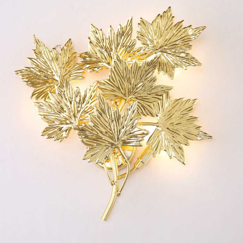 Aluminum Maple Leaf 3/4/5 4-Light Wall Lamp