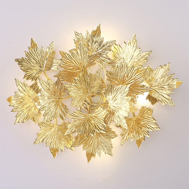 Aluminum Maple Leaf 3/4/5 4-Light Wall Lamp