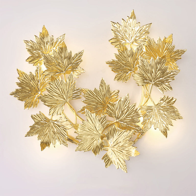 Aluminum Maple Leaf 3/4/5 4-Light Wall Lamp