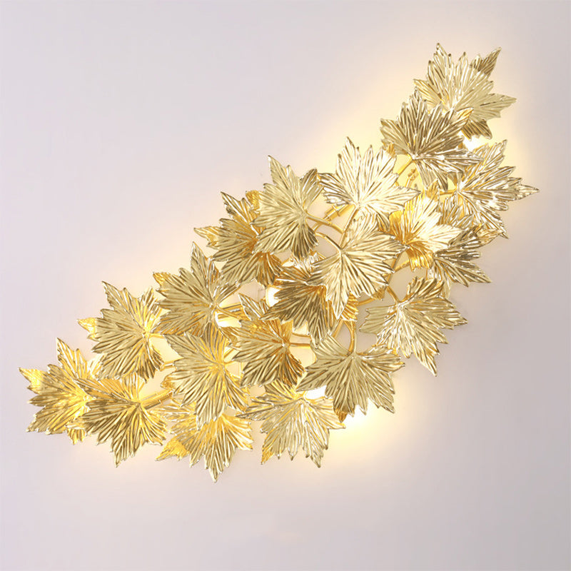 Aluminum Maple Leaf 3/4/5 4-Light Wall Lamp