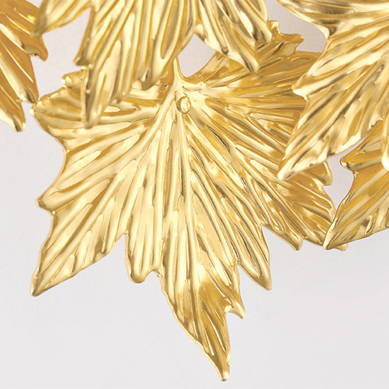 Aluminum Maple Leaf 3/4/5 4-Light Wall Lamp