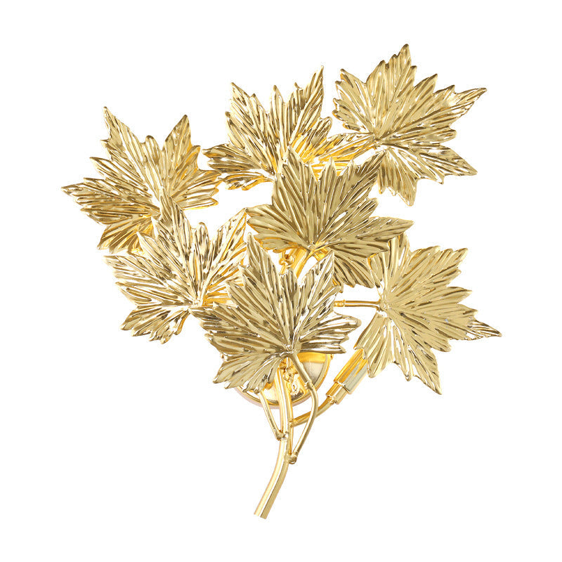 Aluminum Maple Leaf 3/4/5 4-Light Wall Lamp