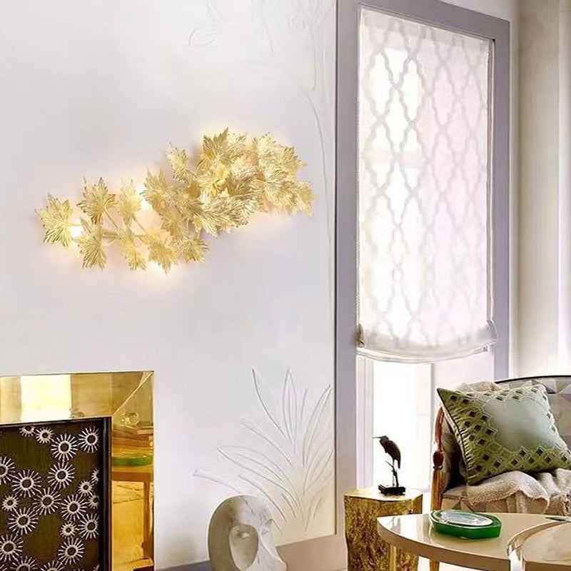 Aluminum Maple Leaf 3/4/5 4-Light Wall Lamp