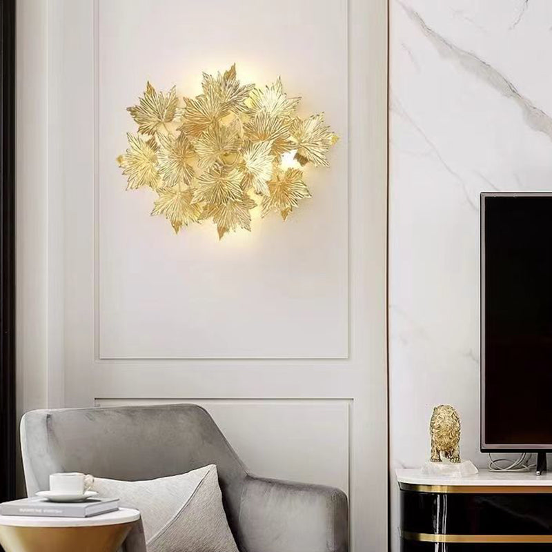 Aluminum Maple Leaf 3/4/5 4-Light Wall Lamp