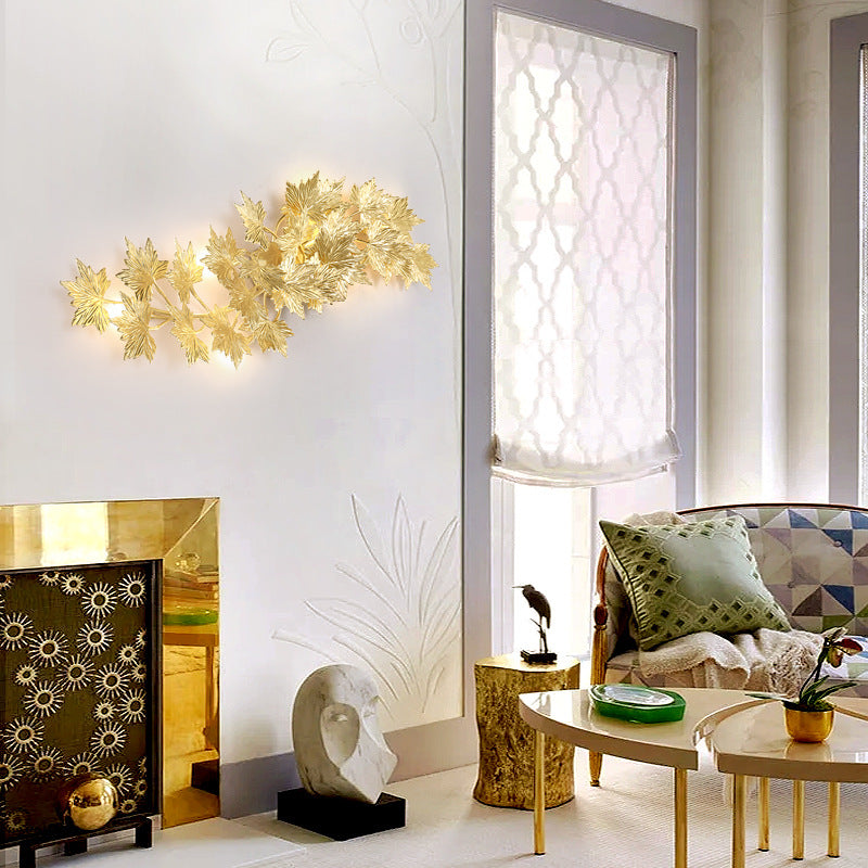 Aluminum Maple Leaf 3/4/5 4-Light Wall Lamp