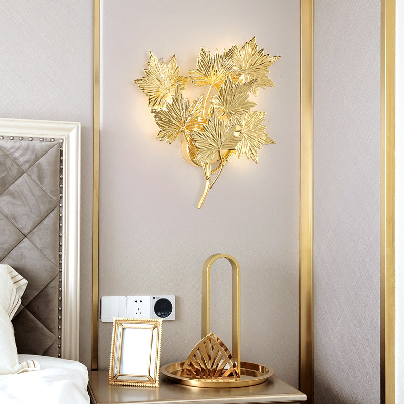 Aluminum Maple Leaf 3/4/5 4-Light Wall Lamp