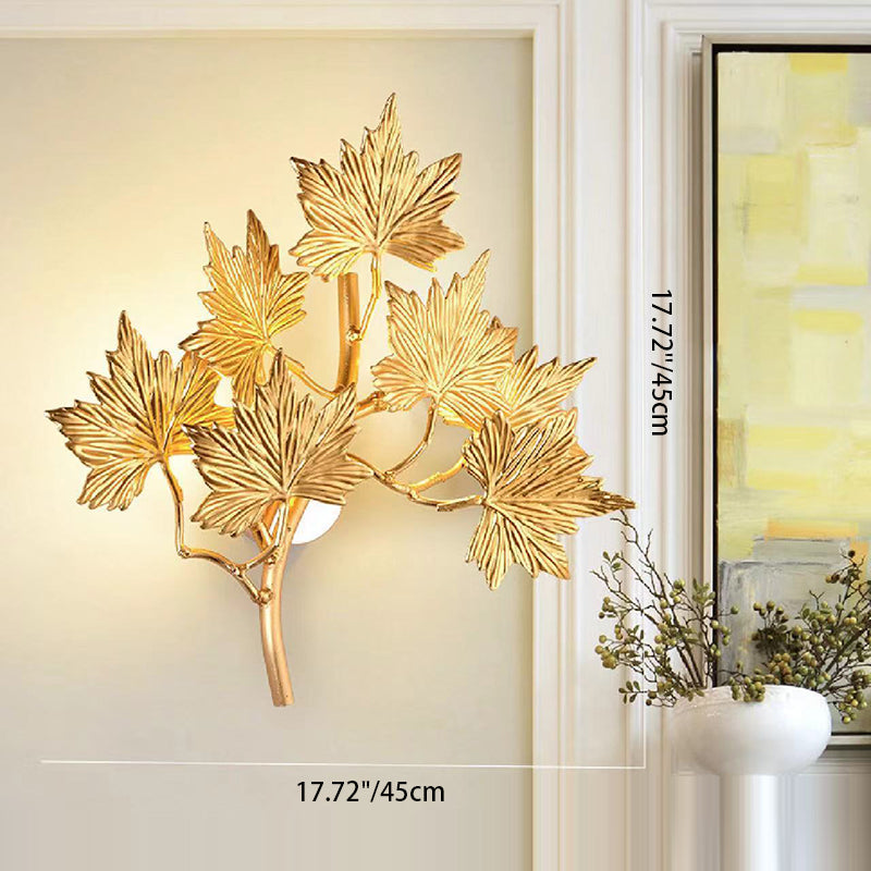Aluminum Maple Leaf 3/4/5 4-Light Wall Lamp