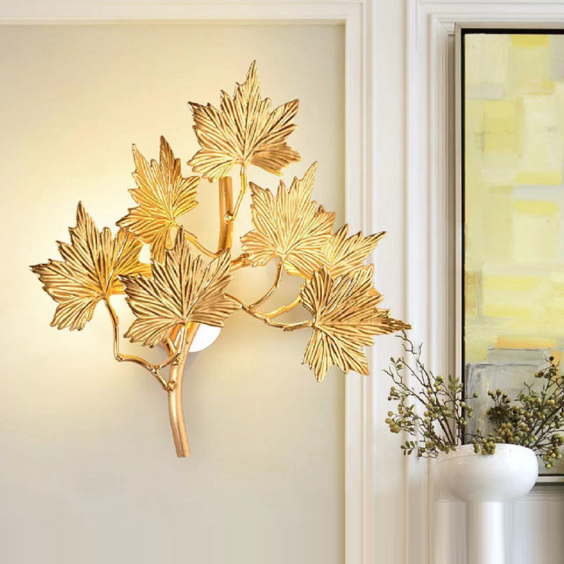 Aluminum Maple Leaf 3/4/5 4-Light Wall Lamp