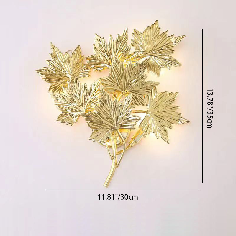 Aluminum Maple Leaf 3/4/5 4-Light Wall Lamp