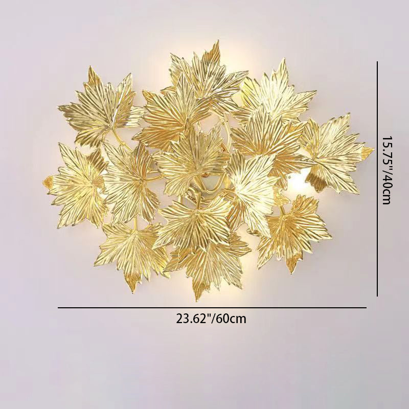 Aluminum Maple Leaf 3/4/5 4-Light Wall Lamp