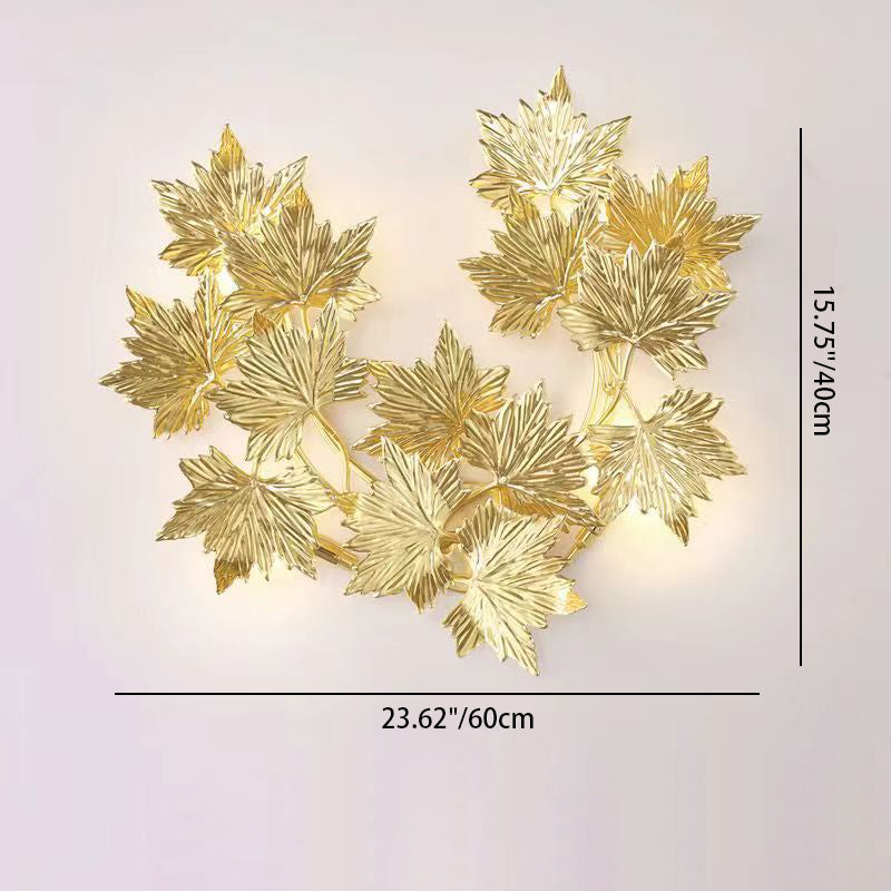 Aluminum Maple Leaf 3/4/5 4-Light Wall Lamp