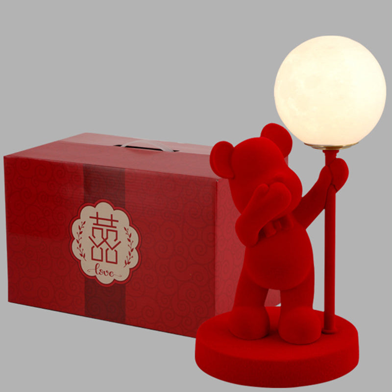 Rechargeable Acrylic Flock Bear Table Lamp