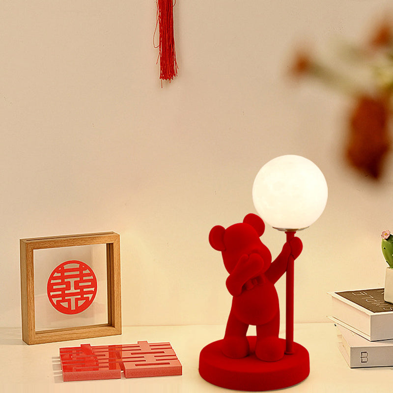 Rechargeable Acrylic Flock Bear Table Lamp