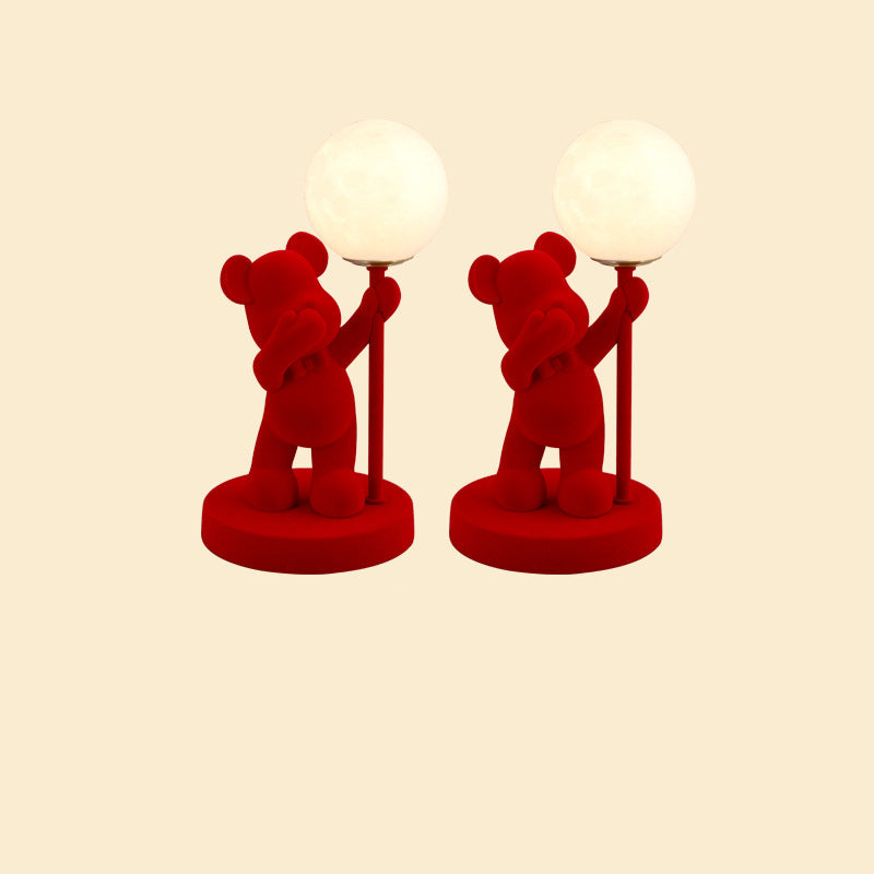 Rechargeable Acrylic Flock Bear Table Lamp