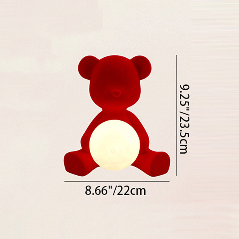 Rechargeable Acrylic Flock Bear Table Lamp