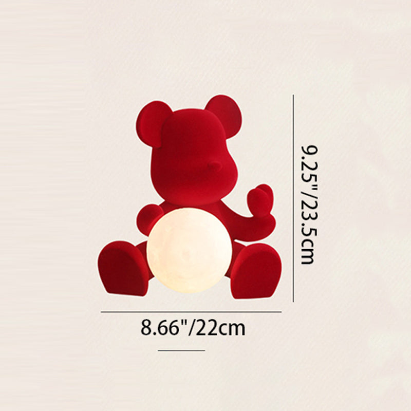 Rechargeable Acrylic Flock Bear Table Lamp