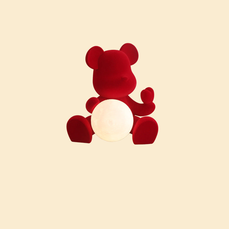 Rechargeable Acrylic Flock Bear Table Lamp