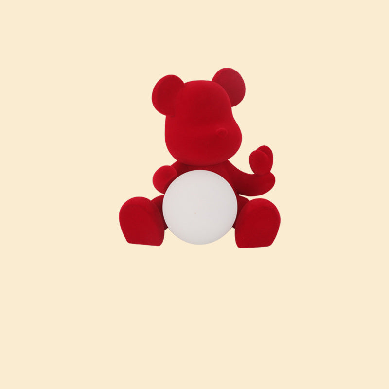 Rechargeable Acrylic Flock Bear Table Lamp