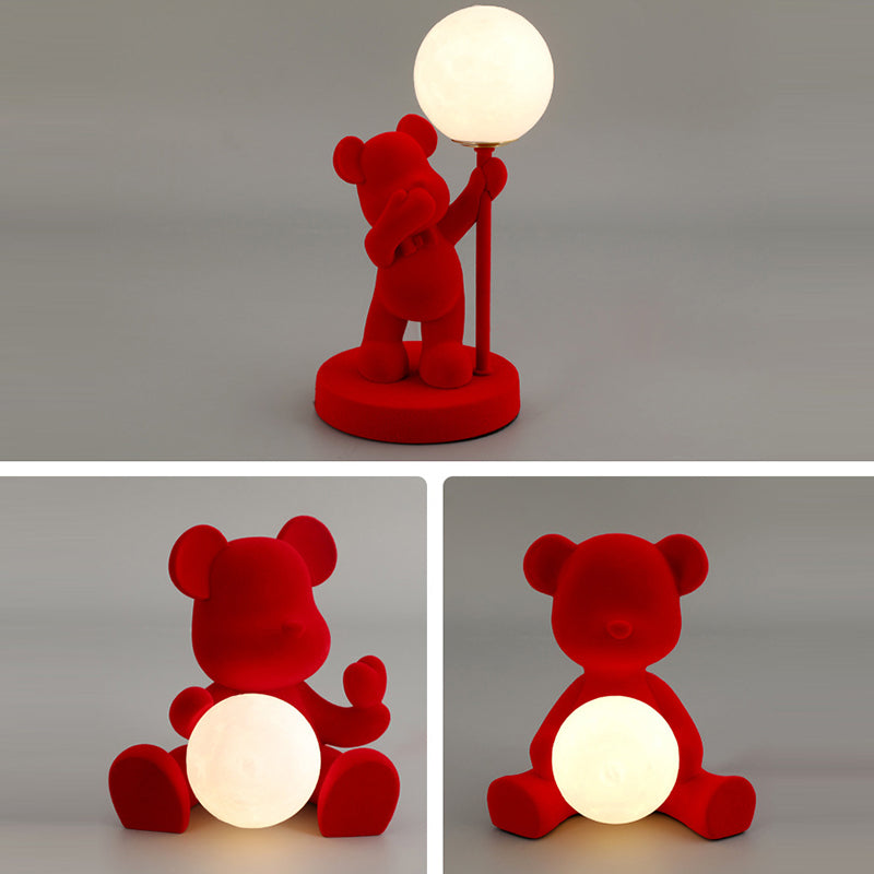 Rechargeable Acrylic Flock Bear Table Lamp